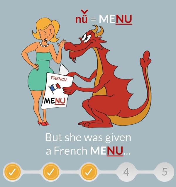 Step 3 — Linkwords teach pronunciation